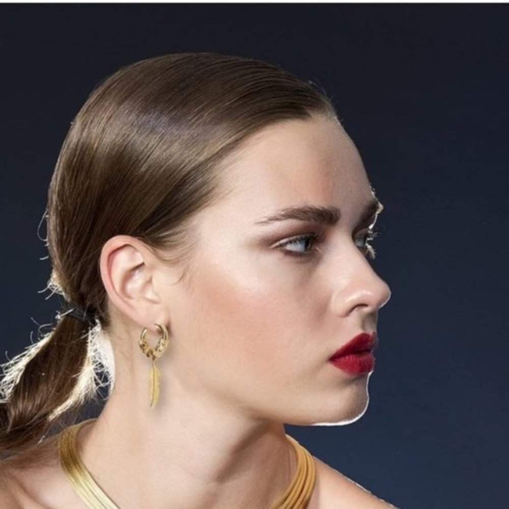 Vintage Feather Drop Earrings